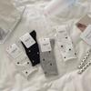 Girls Gift Cute Kawaii Black White Ruffle Sox Fashion Women Polka Dot Socks Spring Summer Thin Female Dot Print Cotton Socks