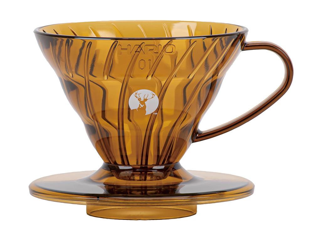 Captain Stag (CAPTAIN STAG) HARIO x Captain Stag Coffee Dripper V60, 1-2 Cups, Made in Japan, Amber, UW-3574