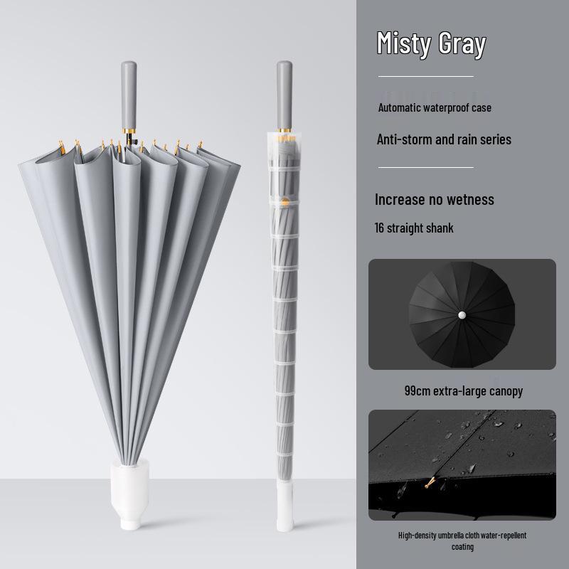 Women's High-End Automatic Long-Handled Umbrella with Straight Rod - Suitable for Rain or Shine and Men's Business Logo