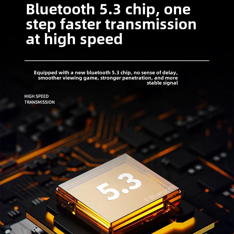 Mirror Digital Display Wireless Bluetooth Headphones In-ear Long Endurance Sports Headphones with Handle