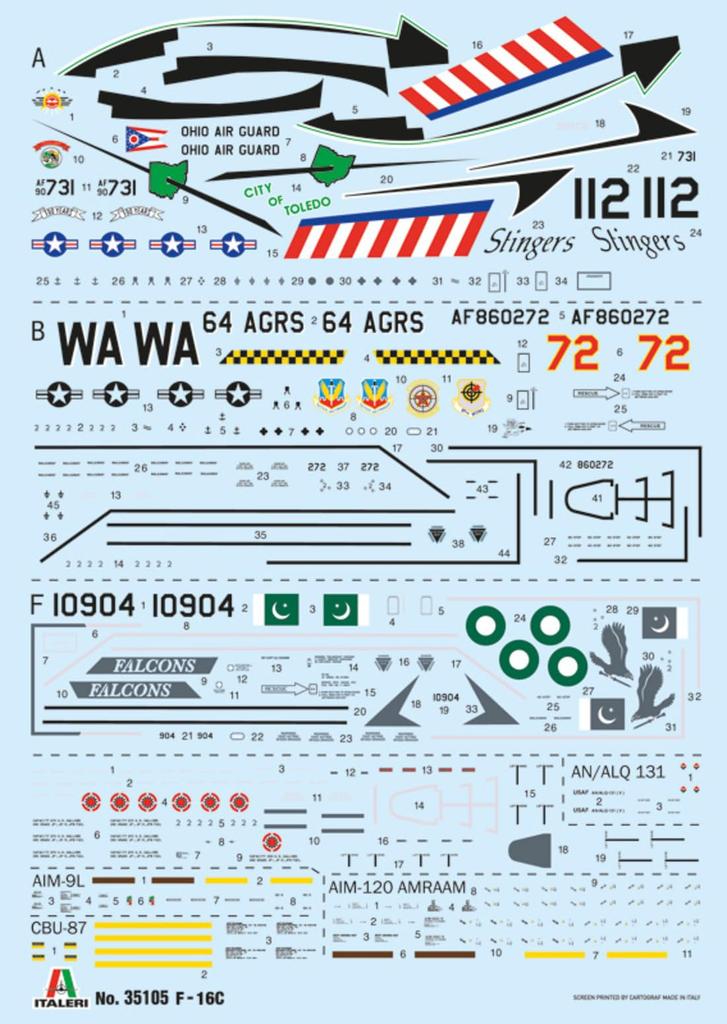 Italeri 1/48 War Thunder F-16C Fighting Falcon Plastic Model Kit IT35105 (Airplane)