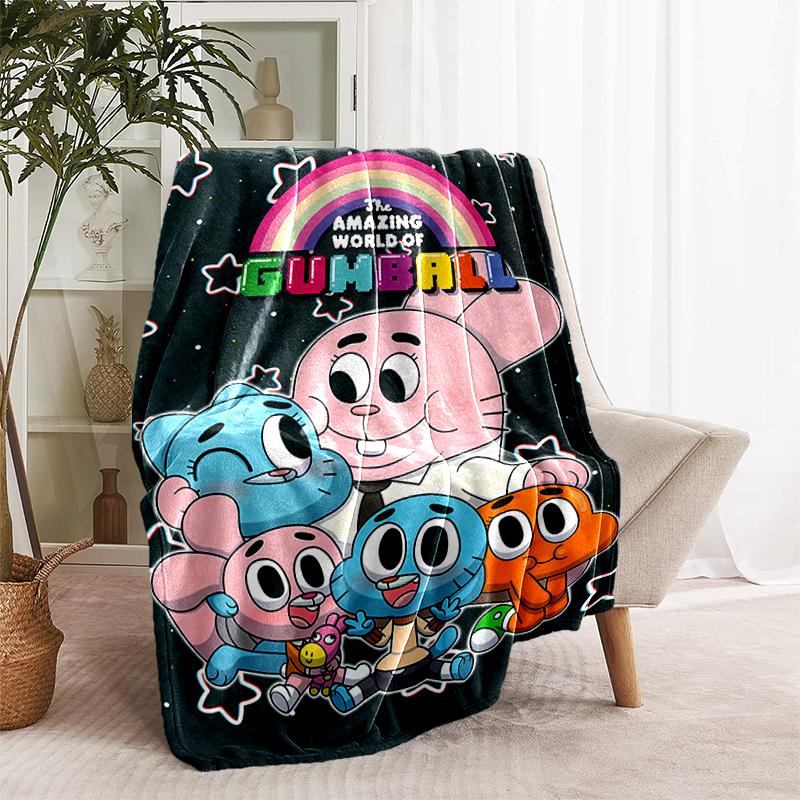 1pc Blanket The Amazing World of Gumball1 Print Design, Lightweight Blanket for Sofa, Bed- Soft &Warm, Gift for All Seasons Like Christmas, Halloween
