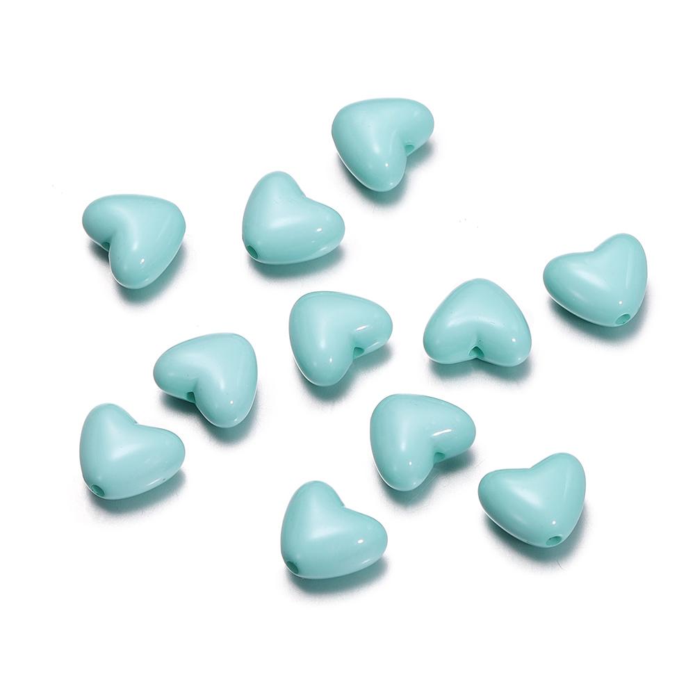 50pcs/Lot Heart Shape Acrylic Loose Spacer Beads for DIY Bracelet Necklace Jewelry Making Accessories Supplies Wholesale