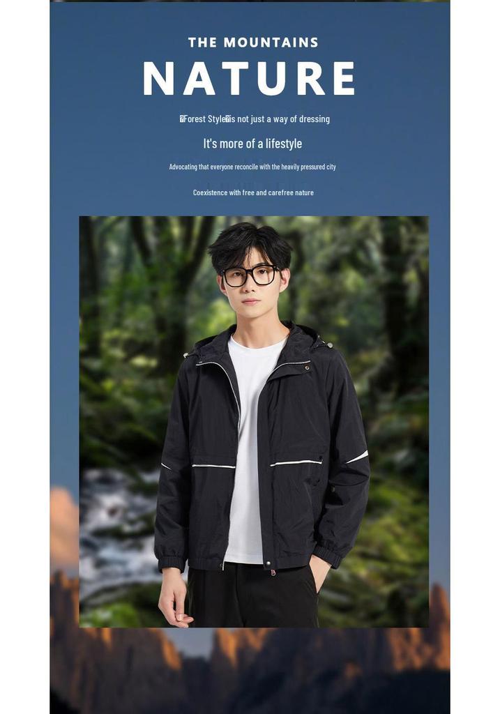 Unisex Waterproof Hooded Jacket: Casual Loose-Fit, Trendy for Spring/Autumn Outdoors