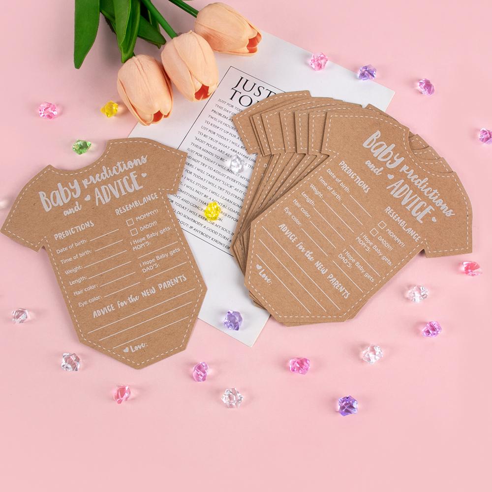 10/20pcs Baby Prediction Advice Kraft Paper Cards Gender Reveal Party Decoration Baby Shower Game Gift Cards Gender Neutral Wish
