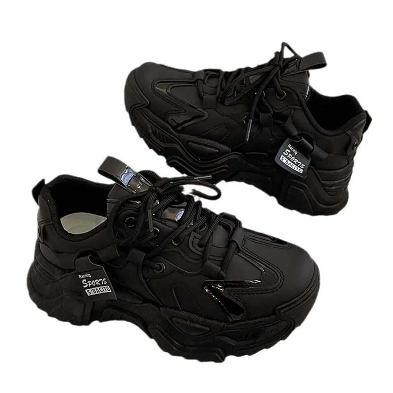 Casual Platform Sneakers for Women Spring Autumn New Chunky Platform Women Sports Shoes Fashion Thick Bottom PU Leather Sneakers