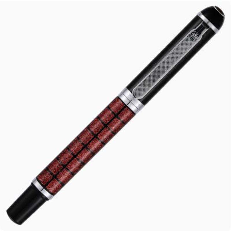 

Duke Starlight Rollerball Pen Beautiful Glitter Grid Pattern and Red Jewels on Top Collection Office & School & Home Gift Pen