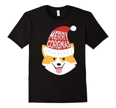 Merry Corgmas Christmas Welsh Xmas Style Corgi Lovers Gift TShirt 100 Cotton ONeck Summer Short Sleeve Casual Mens Tshirt