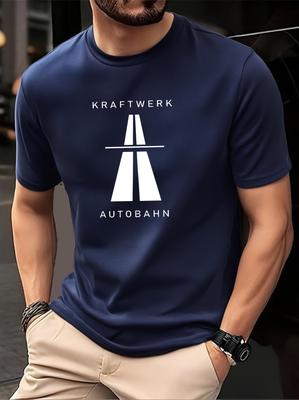 2025 Summer New Sporty Casual T-shirt - Breathable Mesh Fabric with Kraftwerk Autobahn Graphic Print