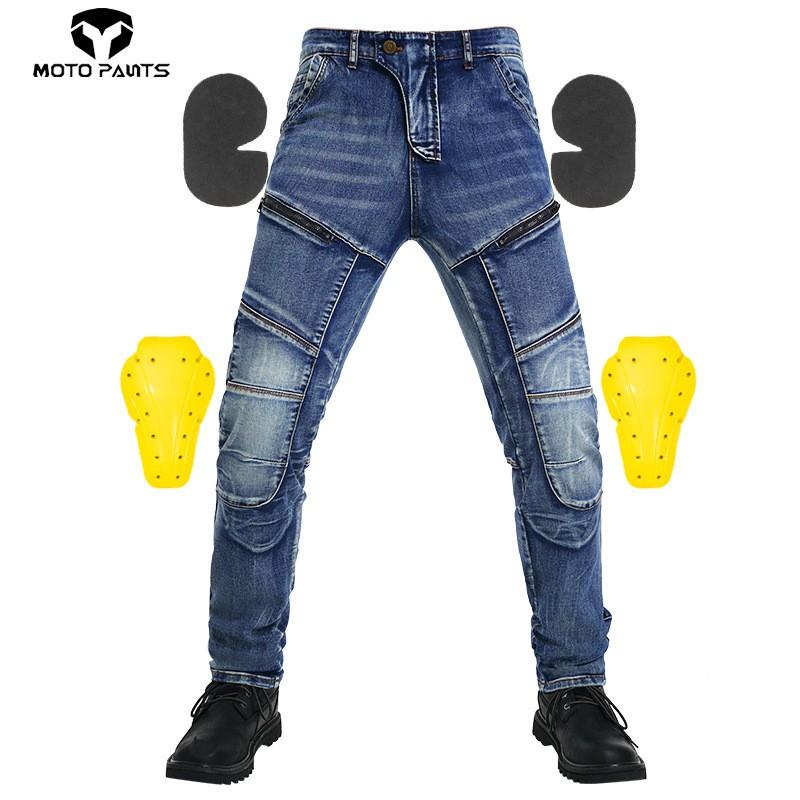 Motorcycle Protective Pants Men High-Stretch Kevlar Reinforced Riding Trousers Safety Gear Street Racing Touring Small