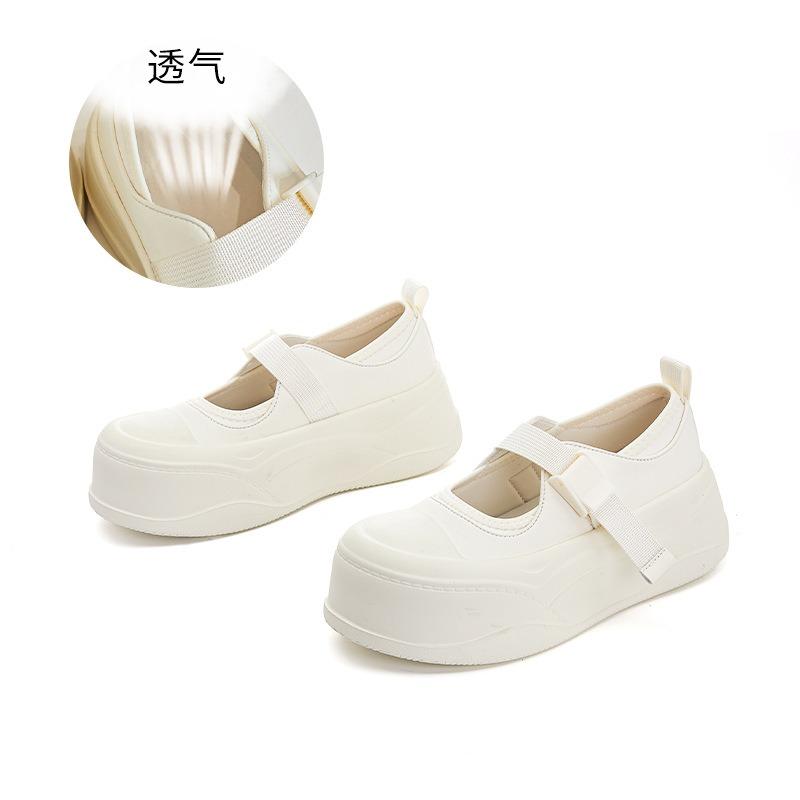 

Туфли Мэри Джейн на пенопластовой подошве, летние новые, на толстой подошве, с ремешком на одной пряжке, одинарные туфли, повседневные, универсальные, для通勤, с увеличением высоты, женская обувь 40 бежевый