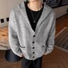 Unisex Oversized Strick Cardigan Kapuzenpullover Herbst Lässig Lockerer Schnitt Einfarbiger Pullover