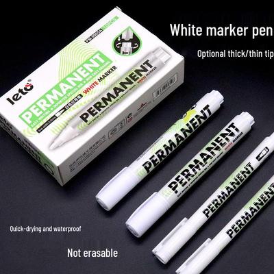 Leto Oil-Based White Marker Pen - Large Capacity, Quick-Drying, Fade-Resistant for Art and Graffiti