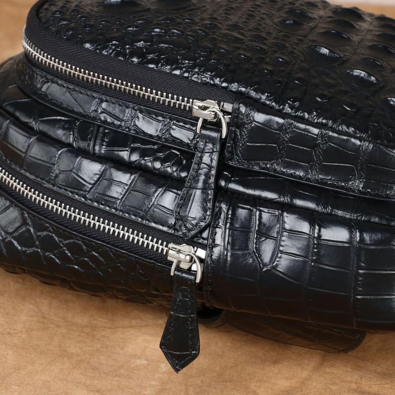 Crocodile Bone Pattern Leather Men's Chest Bag Crossbody Personalized Trendy Casual Single Shoulder