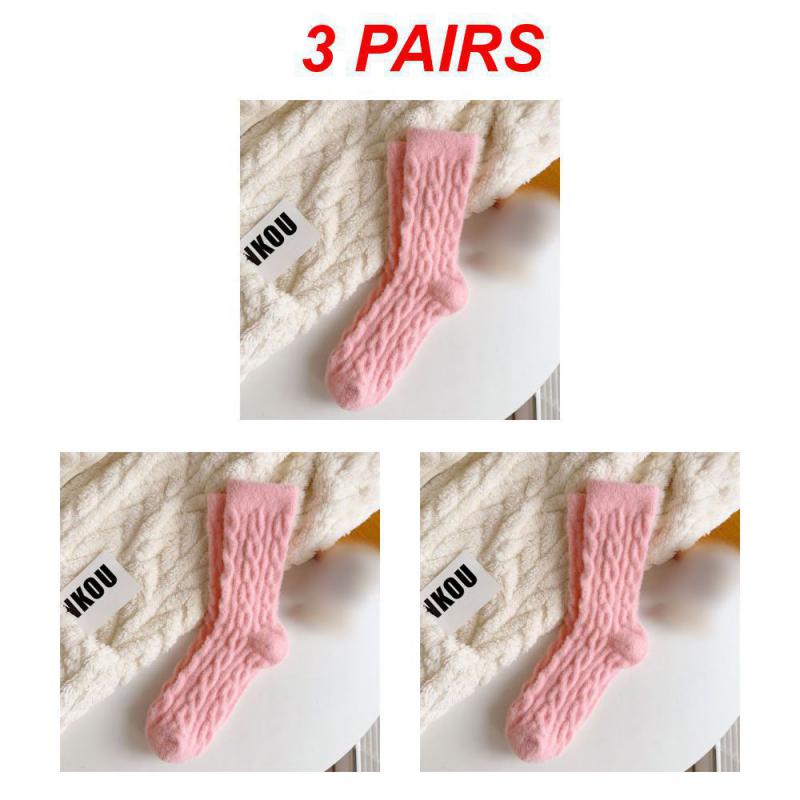 1/3/5PAIRS Winter Socks Thicken Wear-resistant -calf Socks Anti-slip Long Cotton Socks Coral Fleece Soft Cotton Socks