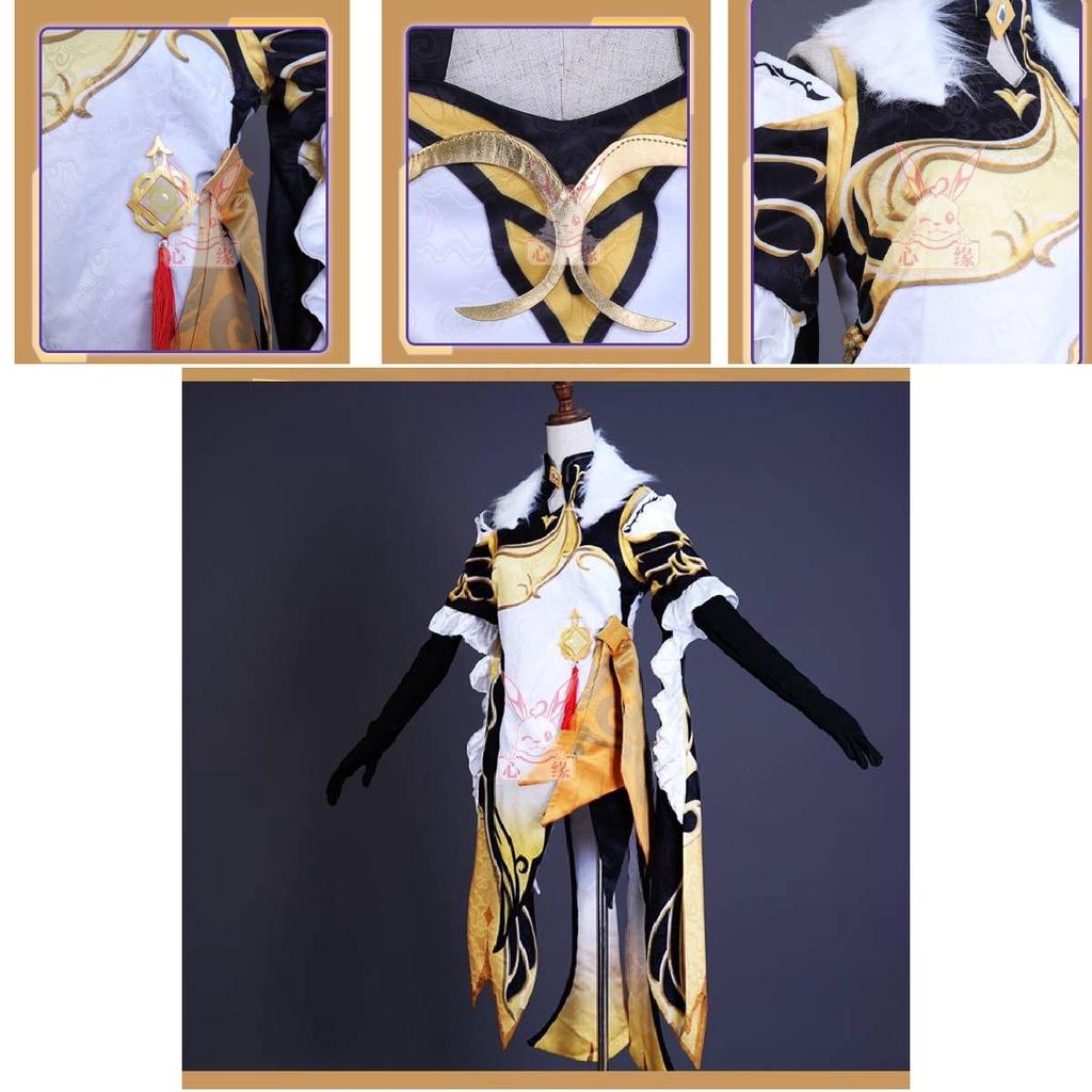 Wunderschönes Genshin Impact Ningguang Cosplay Kostüm Damen Weihnachtsfeier Auftritt