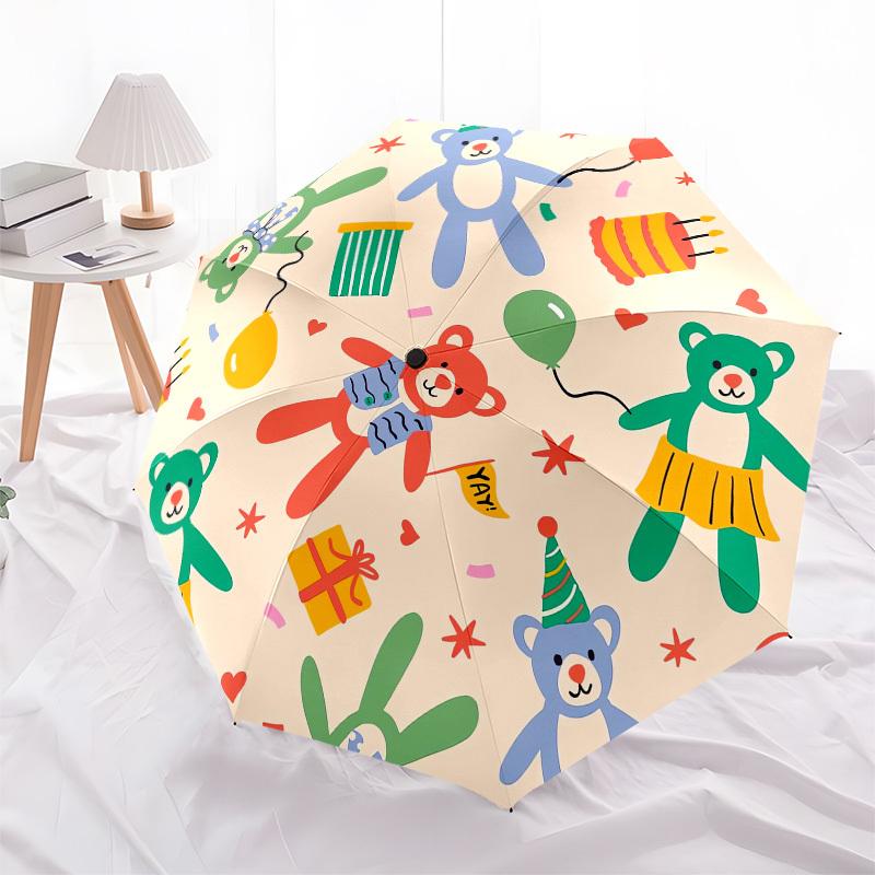 1pc Bear Party Celebration Umbrella with Plastic Handle,Compact & Stylish,Cartoon Pattern,Outdoor UmbrellaPT558