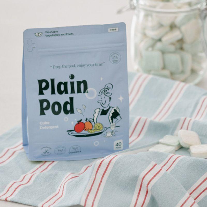 PlainPod Cube Detergent, Vegetable and Fruit Detergent & Dishwasher Detergent (40p)