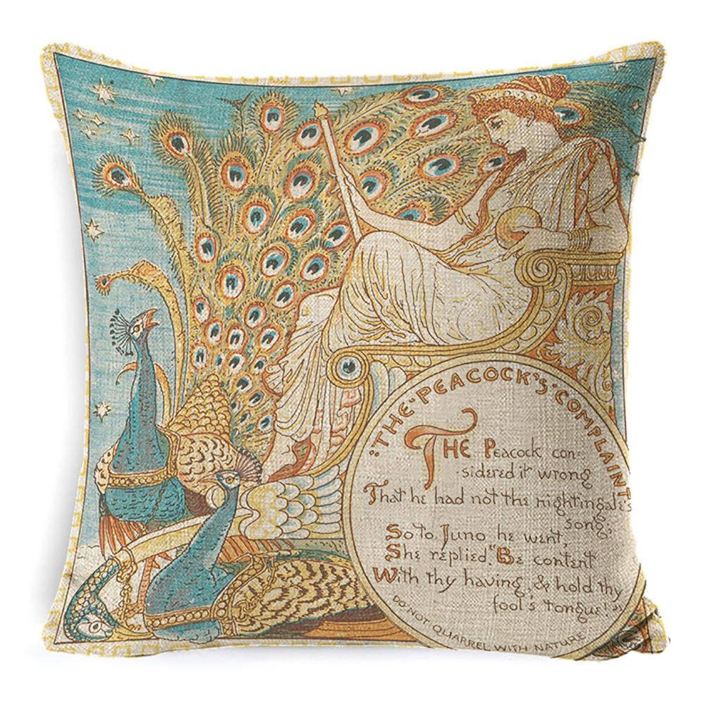 Pillow Ancient Greek Mythology Waist Support Office Sofa Cushion Home Bed Cushion Bedside Backrest