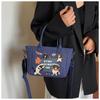Retro Denim Tote Bag for Women Large Capacity Casual Shoulder Handbag Fashionable Daily Crossbody Bag KTB