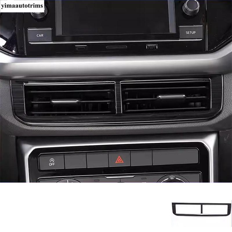 Central Control Middle Air AC Vent Outlet Frame Decoration Trim Cover Accessories For Volkswagen VW T-cross Tcross 2018 -