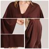 Elegant Women's Satin Chiffon Long Sleeve Nightgown Homewear