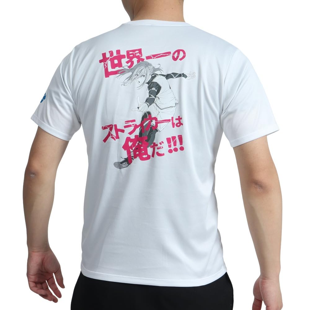 

BLUELOCK Soccer Wear, Blue Rock Goods, Chigiri Leopard Horse Short Sleeve T-Shirt 741NN2ES0540, White, Quick-Drying (White/L/Men s)