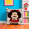 Federa Cuscino Cartone Animato M-Mafalda Tessuto Peluche Morbido Stampa Fronte/Retro Calda per Divano Regalo Invernale per la Casa Copricuscino