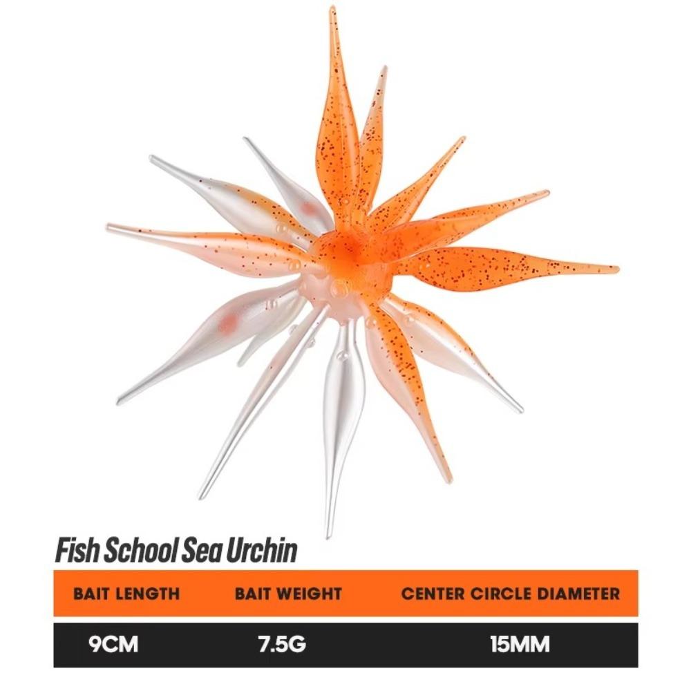 2pcs 2PCS Sea Urchin Fishing Lure Two-tone Color Tentacle Fishing Lure For Trout Fishing