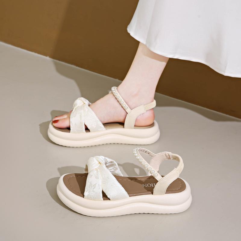 Beautiful sandals women's summer wear 2025 new fashion fairy style with skirt pregnant women platform beach shoes size 34