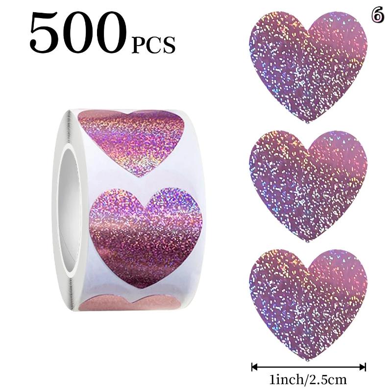 [Y]120/500Pcs Valentine's Day Heart Stickers Sealing Sticker Happy Wedding Envelope Stickers Holiday Party Gift Decor Stickers