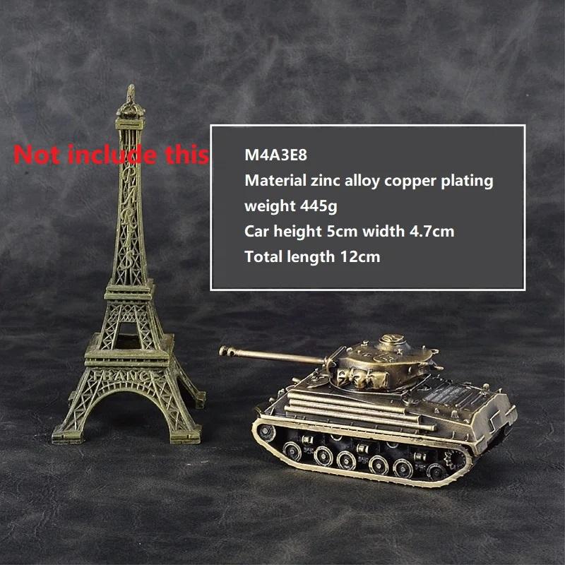 Alloy Tank 1 / 72 All Metal Military Tank Model Ornament Non Scrollable Home Decoration with Woodbox