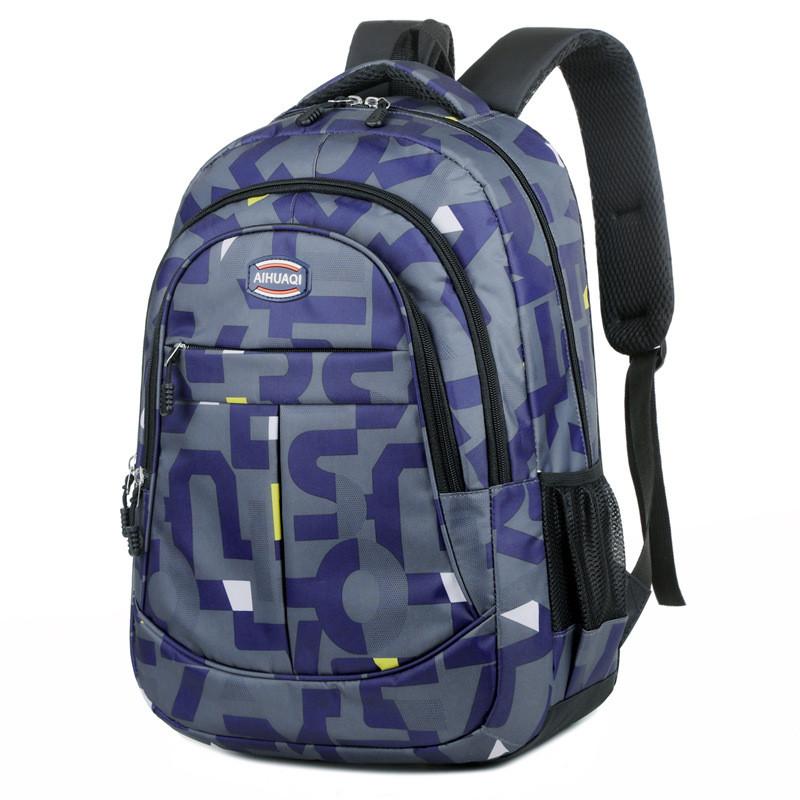 

Student Leisure Schoolbag Anti Splashing Water Wear Resistant Backpack Travel тёмно-синий