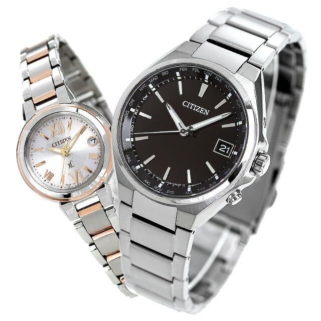 

[Citizen] CITIZEN Atessa Cross Sea Watch Pair Watch Couple Commemorative CB1120-50E ES9434-53W Men s Women s