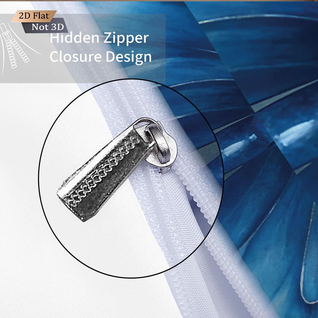 3-częściowy niebieski zestaw pościeli bez rdzenia z nadrukiem motyli, wygodne kołdry w wielu rozmiarach do sypialni i akademika, można prać w pralce