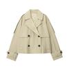 Kaslead New Women clothes Western Style Versitile Fashion Water Repellent Short Trench coat 0518240