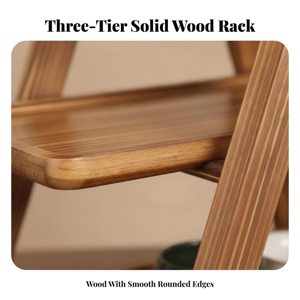 Tabletop Storage Rack Sturdy Display Shelf with Three Tiers Multifunctional