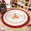 Christmas Bedroom Decor Red Carpet Round Carpets for Living Room Thick Plush Cloakroom Washable Floor Mat Home Fluffy Soft Rug