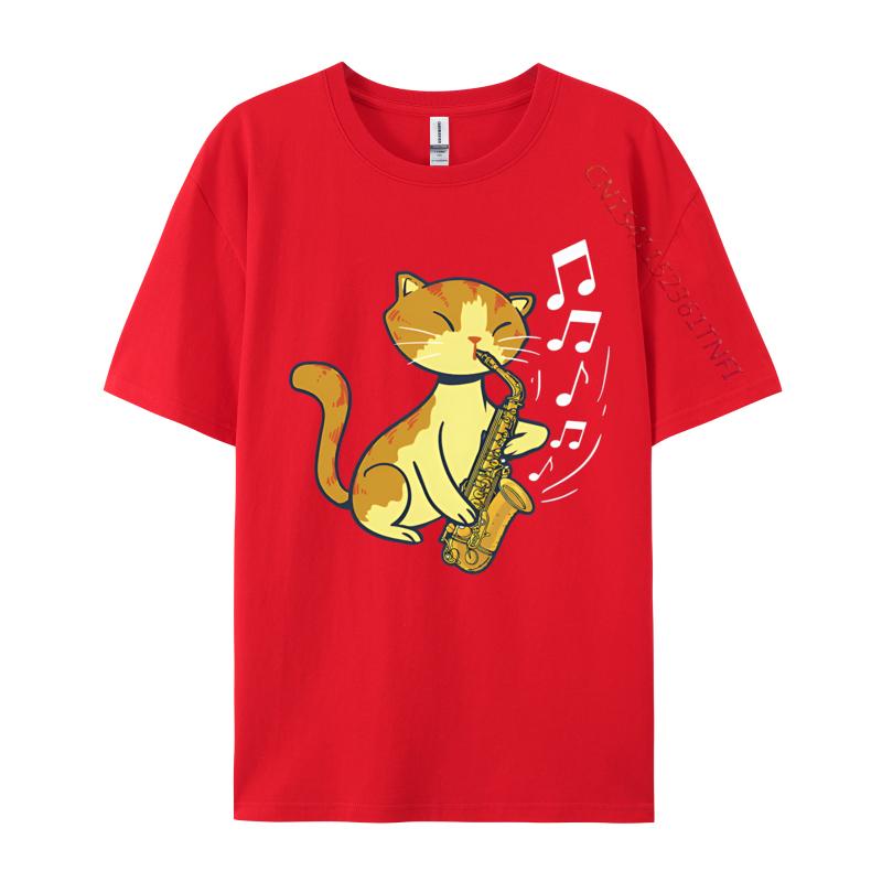 A Cute Cat Playing The Saxophone Tshirts Musicians Tshirts Perfect Saxphone Apparel For Men Grey Shirt Graphic Tee