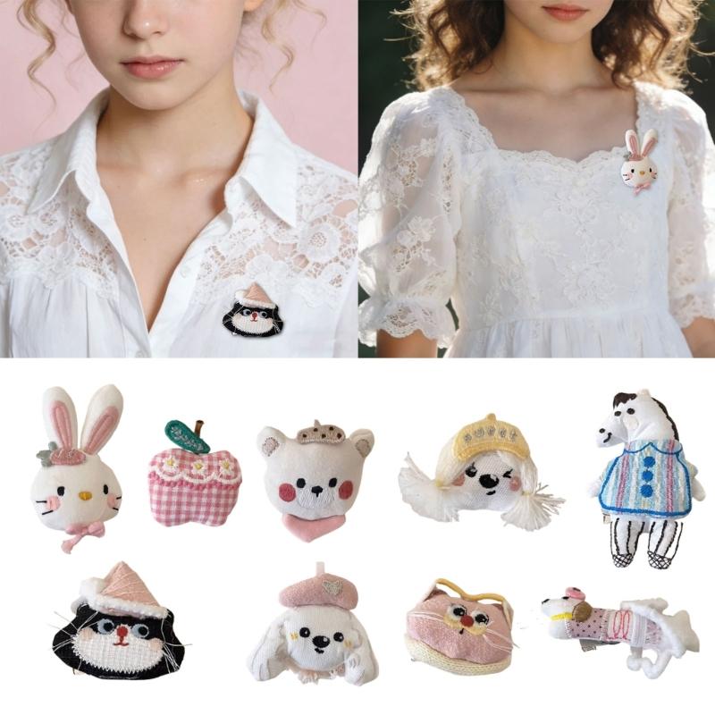 Playful Cartoon Animal Fabric Brooch Soft Textile Pin Fashion Accessory Pin For Casual Outfits And Fashion Styles