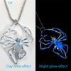 3D Uv Glow In The Dark Spider Necklace, Gothic Hip Hop Alloy Insect Halloween Goth Accessory
