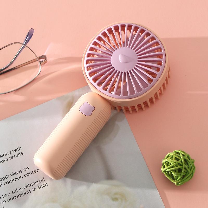Portable Handheld Fan USB Rechargeable Mini Fan Digital Display Adjustment Suitable For Travel Outdoor Office Home розовый