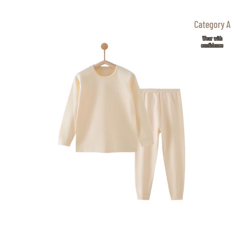 

Children s Pure Cotton Long Johns Set - Unisex Baby Base Layer for Spring and Autumn Size 140