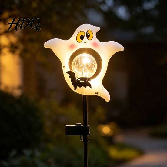 Garden Ground Stake 1/2Pcs Halloween Solar Ghost Light Spooky with LED Light IP65 Waterproof Decorative Lamp for Outdoor Pathway Lawn