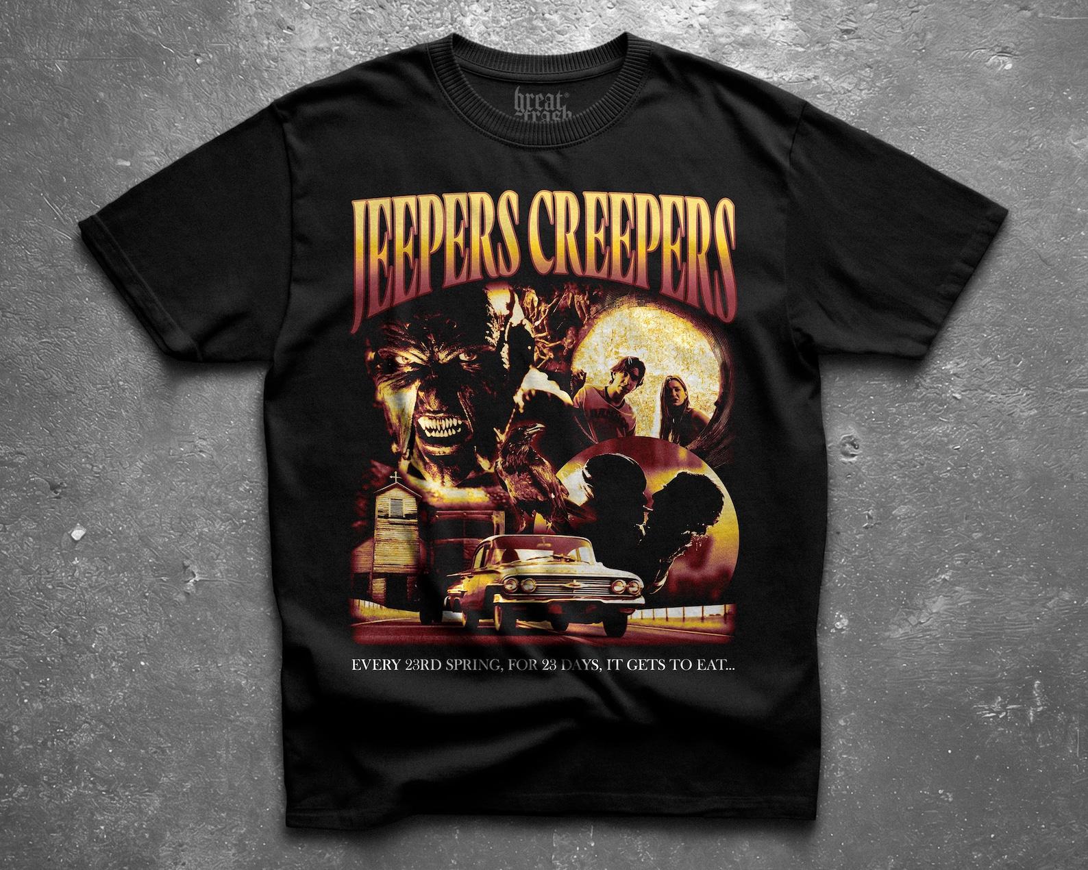 Jeepers Creepers Shirt, Retro 2000s Horror Movie Graphic Tee, Vintage Style, Dark Aesthetic Horror Fan Gift, The creeper T-Shirt, Bootleg tee XL