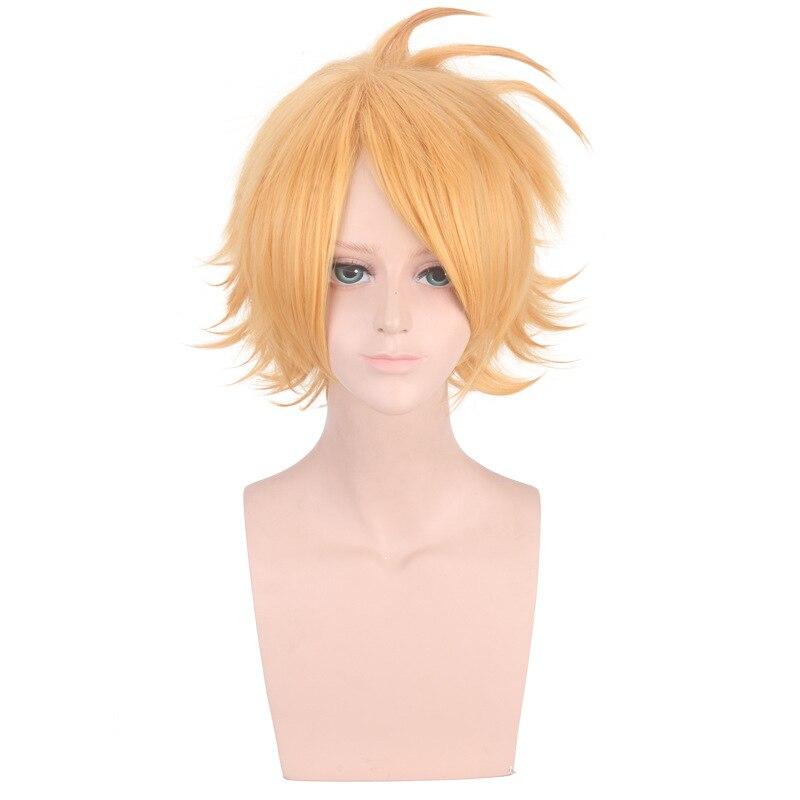 Anime 35CM Final Fantasy XV Prompto Argentum Short Linen Blonde Cosplay Costume Wig Heat Resistance Fibre Hair Wigs