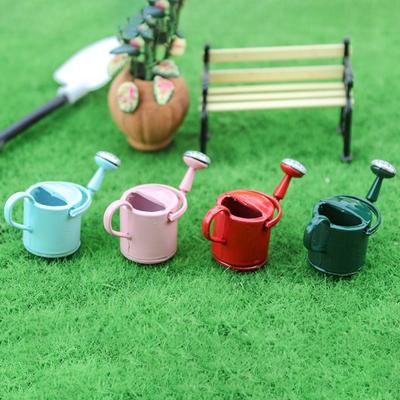 Lifelike Mini Watering Can Model Metal Watering Can Ornament  Dollhouse Garden
