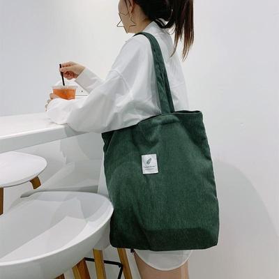 Bolsos de pana para mujer, bolsos de hombro, suaves, ecológicos, reutilizables, para niñas, pequeños y grandes