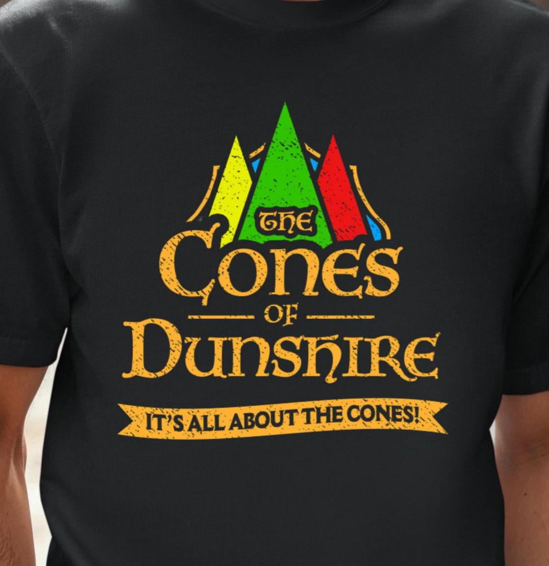 Cones of Dunsfire T-shirt | Gaming Parody Tee, Parks and Rec Shirt, Game Night 2XL