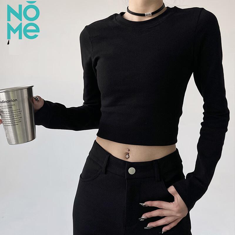 NOME Women's Cropped Slim-Fit Long Sleeve T-Shirt
